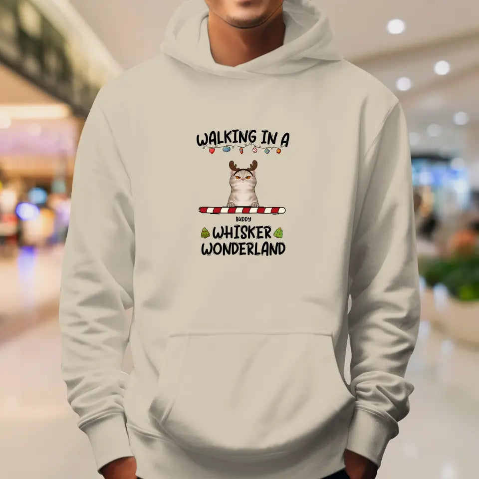 Walking In A Whisker Wonderland - Custom Name - Personalized Gifts For Cat Lovers - Sweater