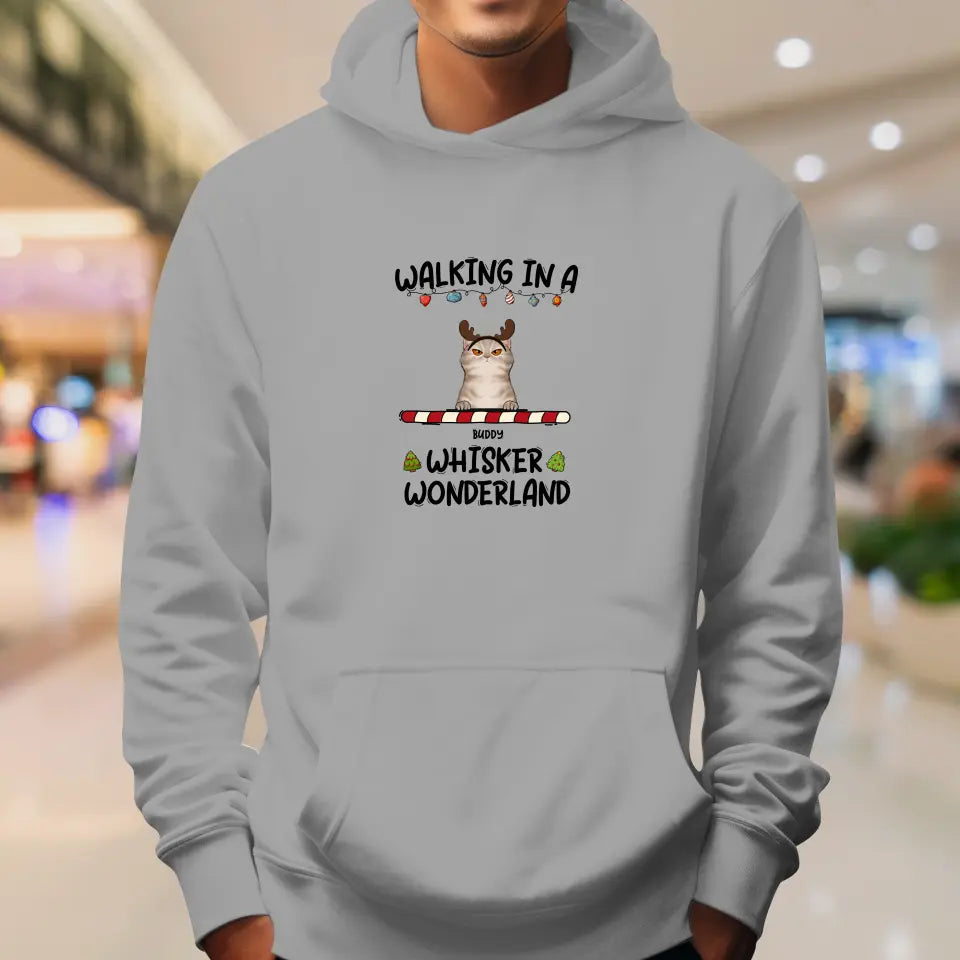 Walking In A Whisker Wonderland - Custom Name - Personalized Gifts For Cat Lovers - Sweater