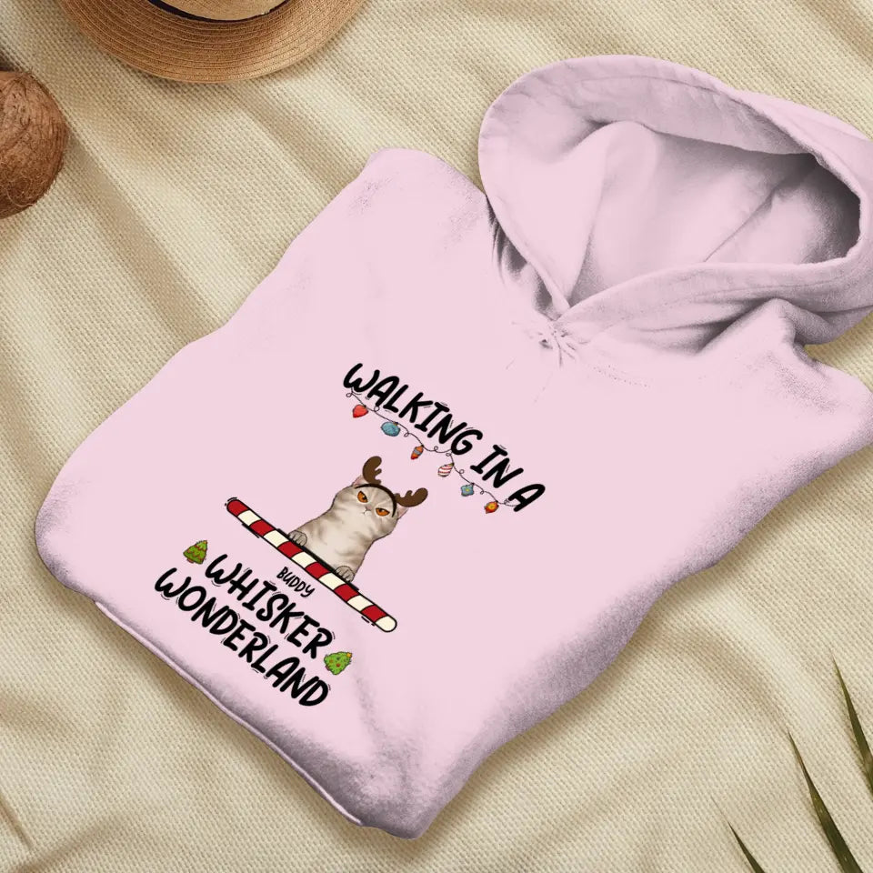 Walking In A Whisker Wonderland - Custom Name - Personalized Gifts For Cat Lovers - Sweater