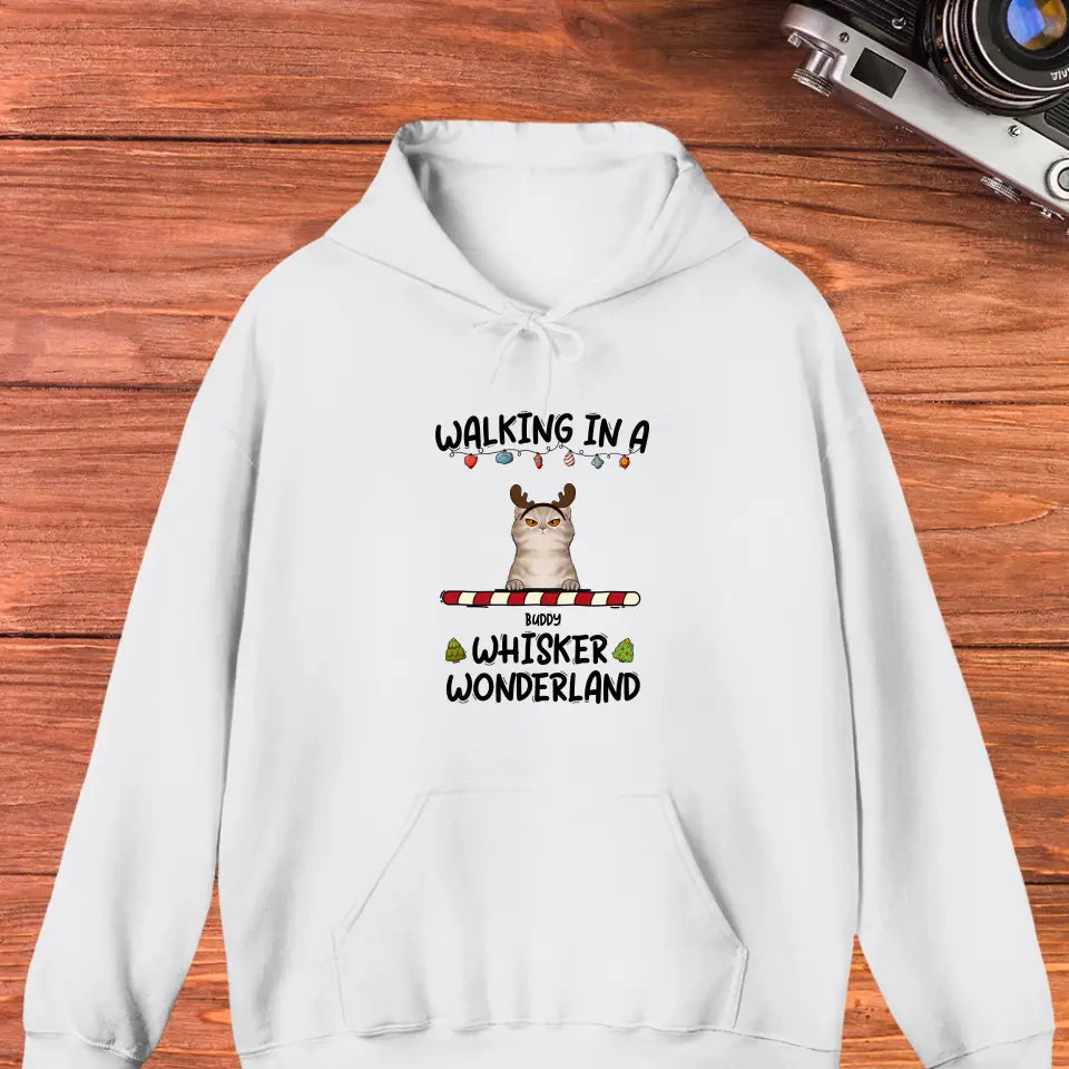 Walking In A Whisker Wonderland - Custom Name - Personalized Gifts For Cat Lovers - Sweater