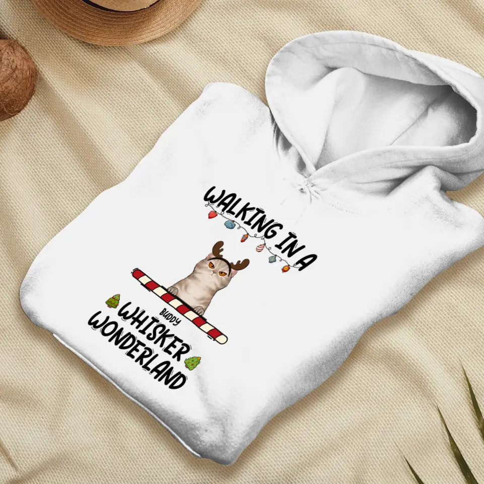 Walking In A Whisker Wonderland - Custom Name - Personalized Gifts For Cat Lovers - Sweater