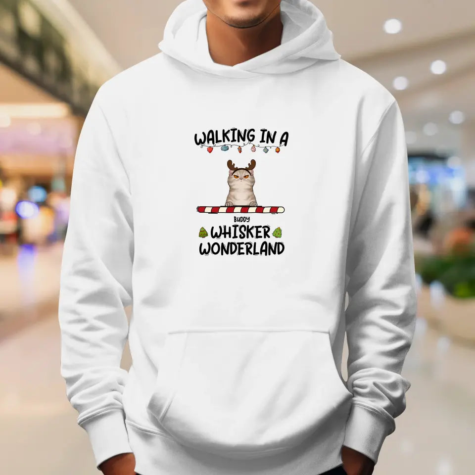 Walking In A Whisker Wonderland - Custom Name - Personalized Gifts For Cat Lovers - Sweater