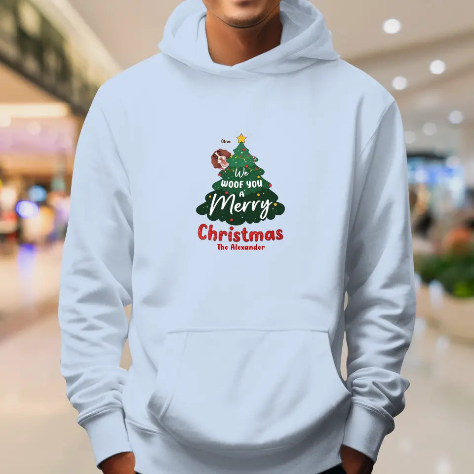 We Woof You A Merry Christmas - Custom Name - Personalized Gifts For Dog Lovers - T-shirt