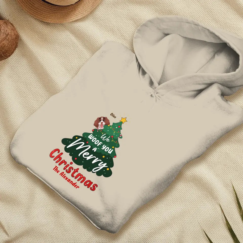 We Woof You A Merry Christmas - Custom Name - Personalized Gifts For Dog Lovers - T-shirt