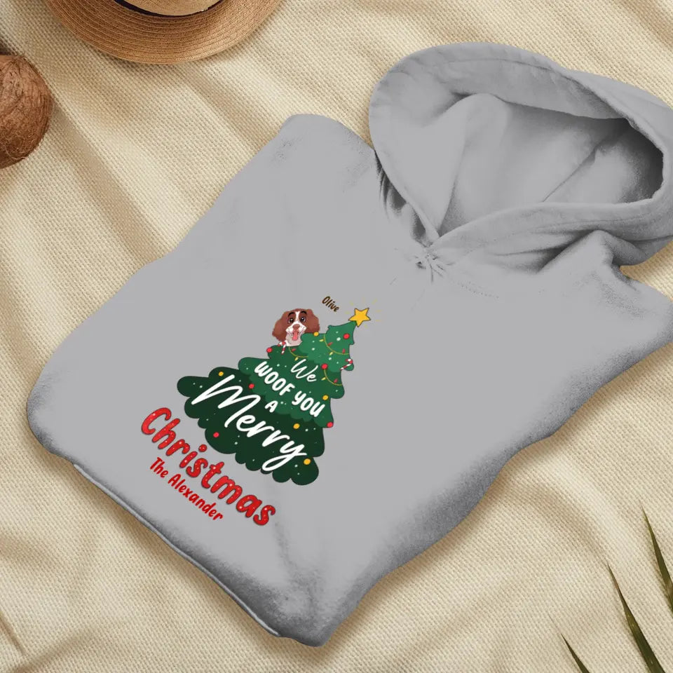 We Woof You A Merry Christmas - Custom Name - Personalized Gifts For Dog Lovers - T-shirt