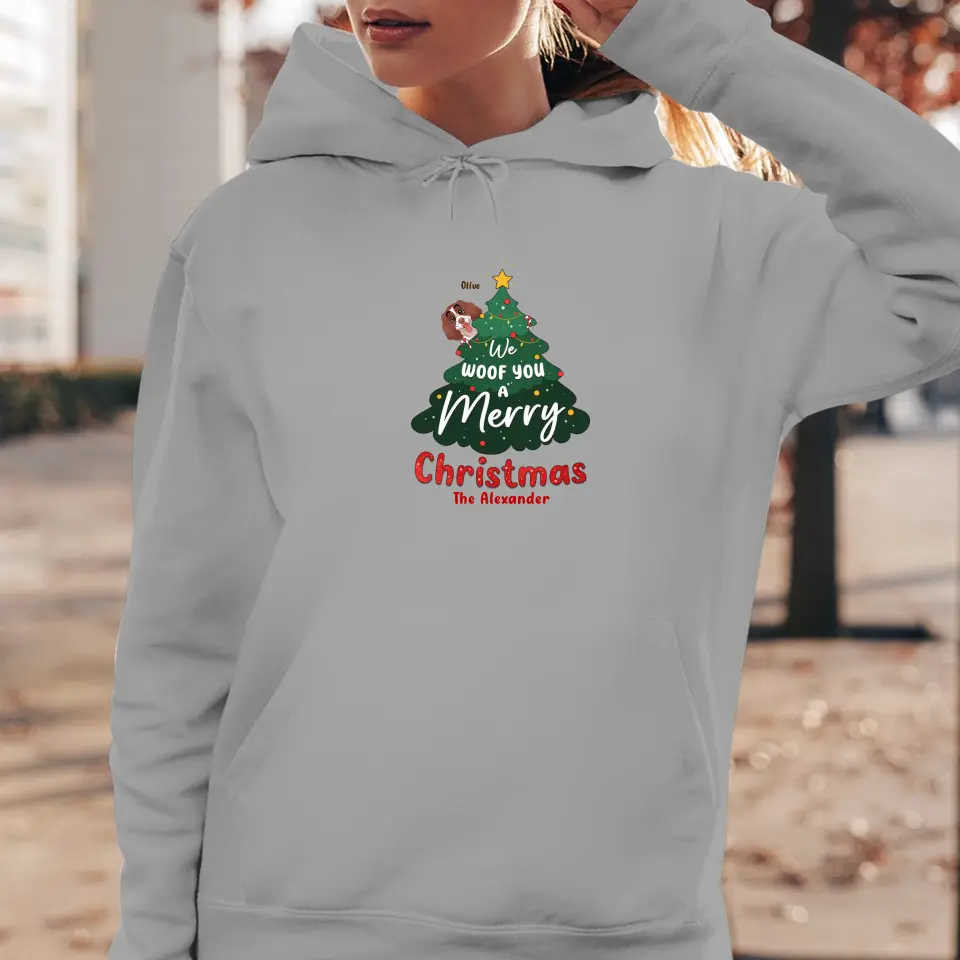 We Woof You A Merry Christmas - Custom Name - Personalized Gifts For Dog Lovers - T-shirt