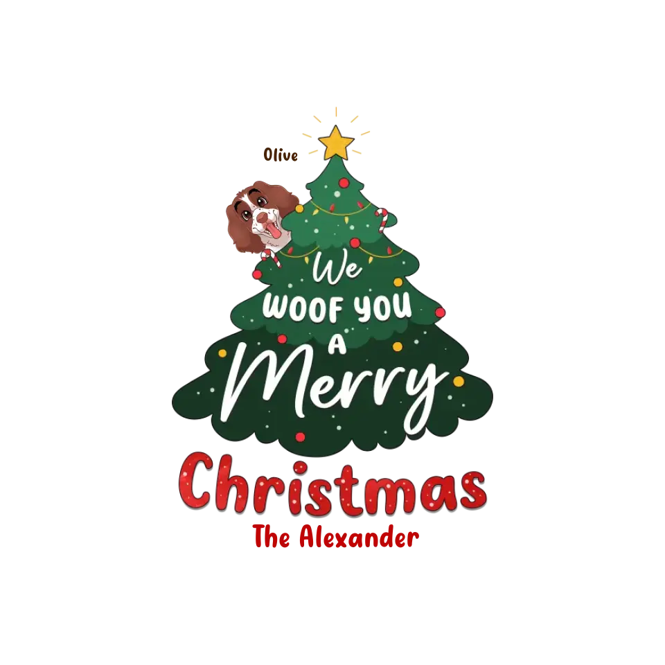 We Woof You A Merry Christmas - Custom Name - 
 Personalized Gifts For Dog Lovers - Hoodie