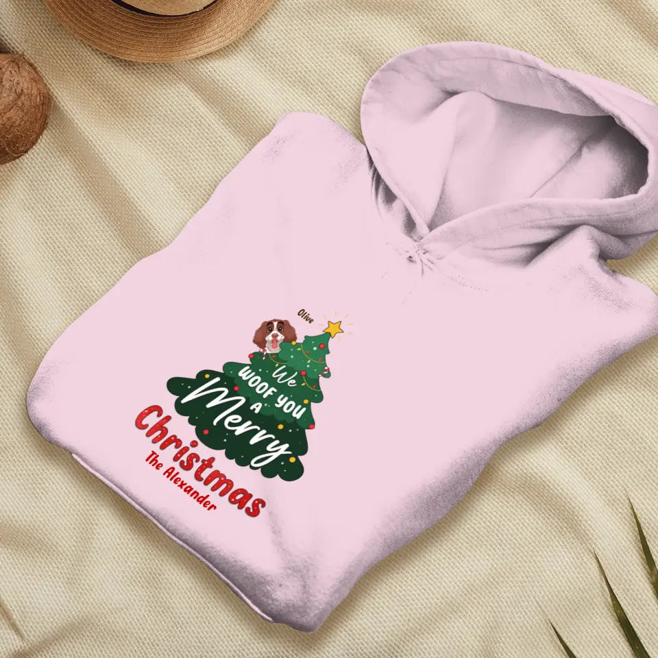 We Woof You A Merry Christmas - Custom Name - Personalized Gifts For Dog Lovers - T-shirt