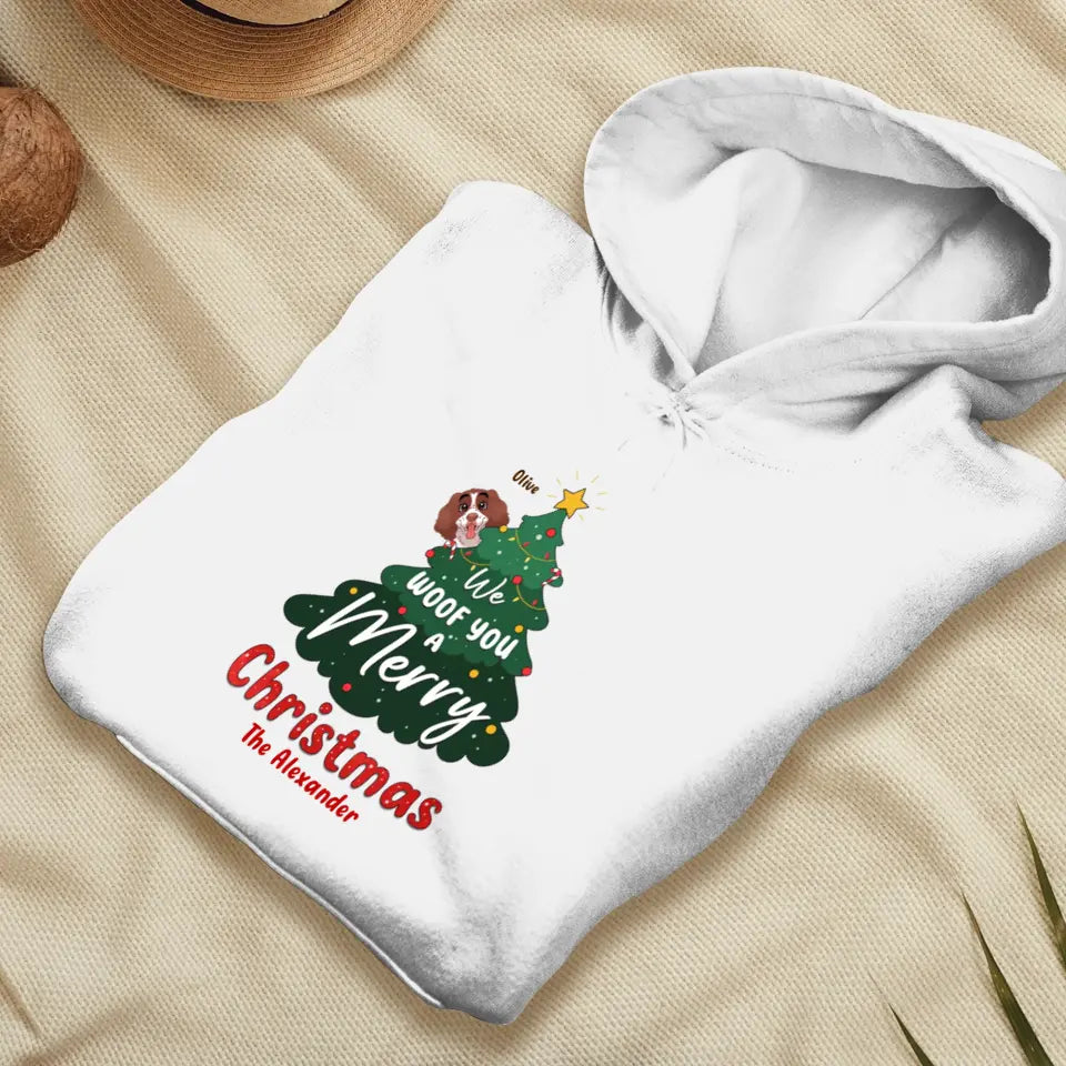 We Woof You A Merry Christmas - Custom Name - Personalized Gifts For Dog Lovers - T-shirt