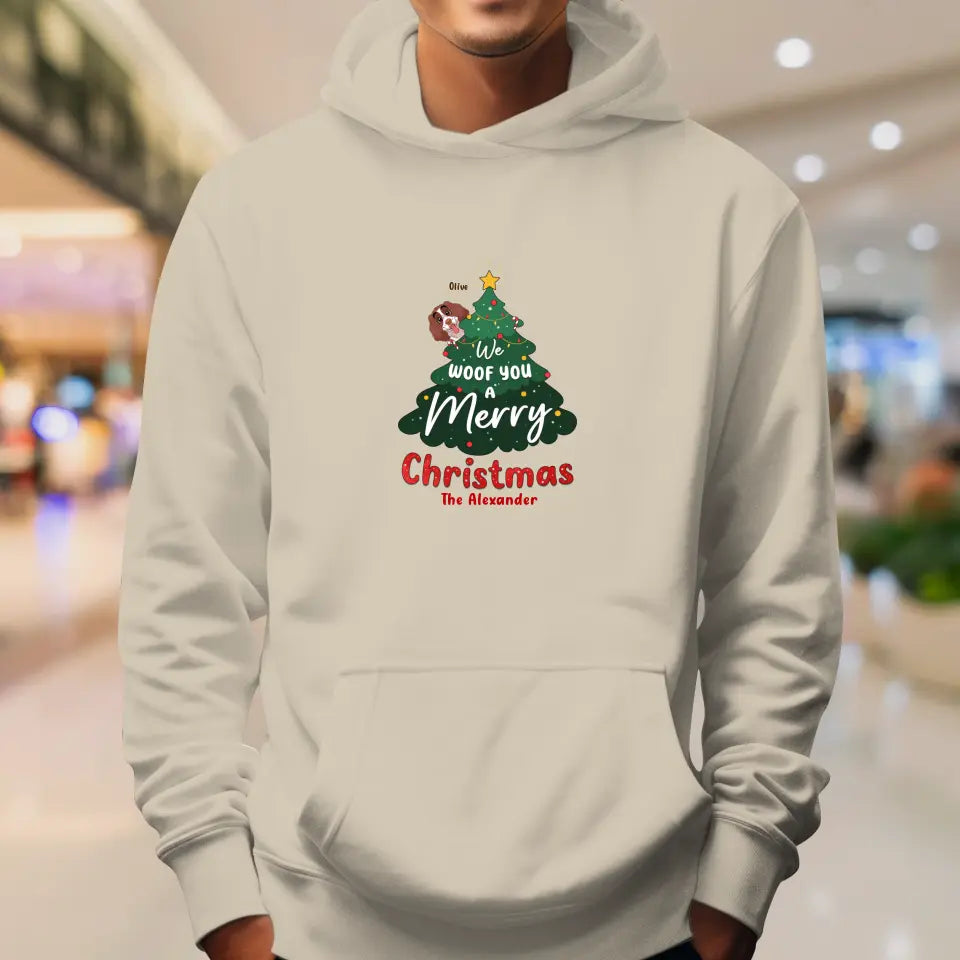 We Woof You A Merry Christmas - Custom Name - 
 Personalized Gifts For Dog Lovers - Hoodie