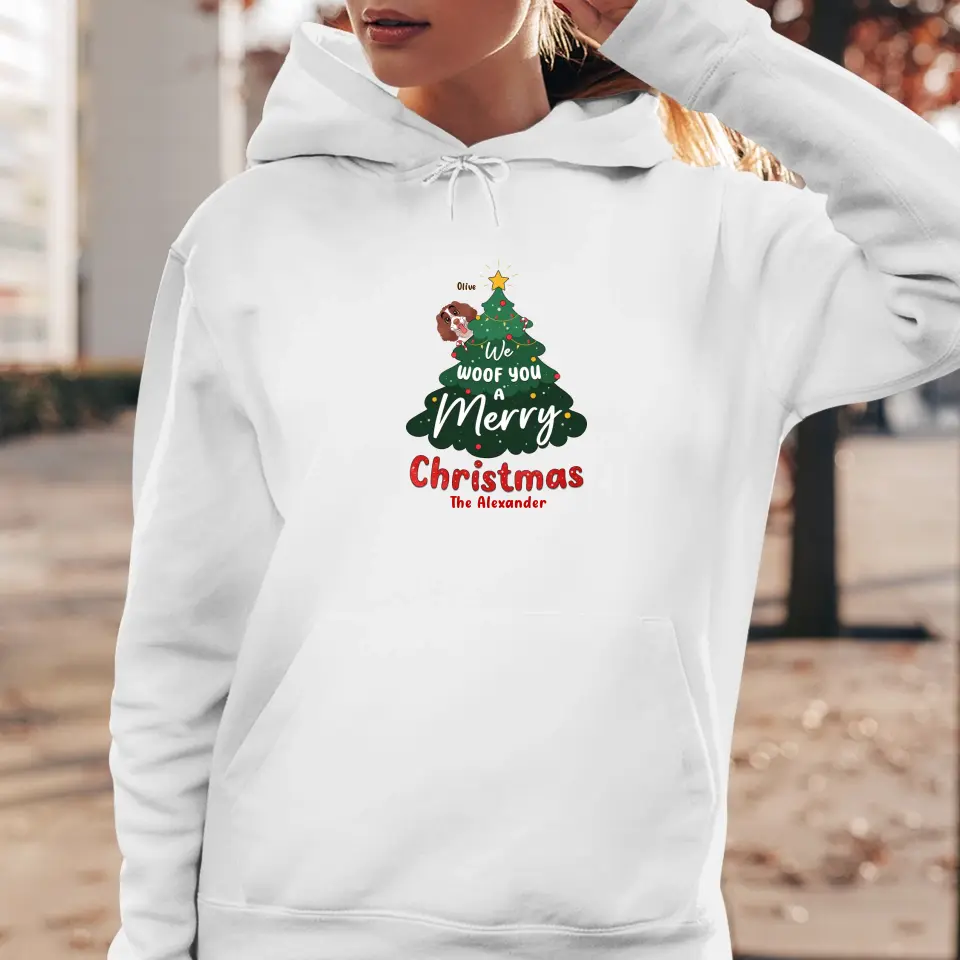 We Woof You A Merry Christmas - Custom Name - Personalized Gifts For Dog Lovers - T-shirt