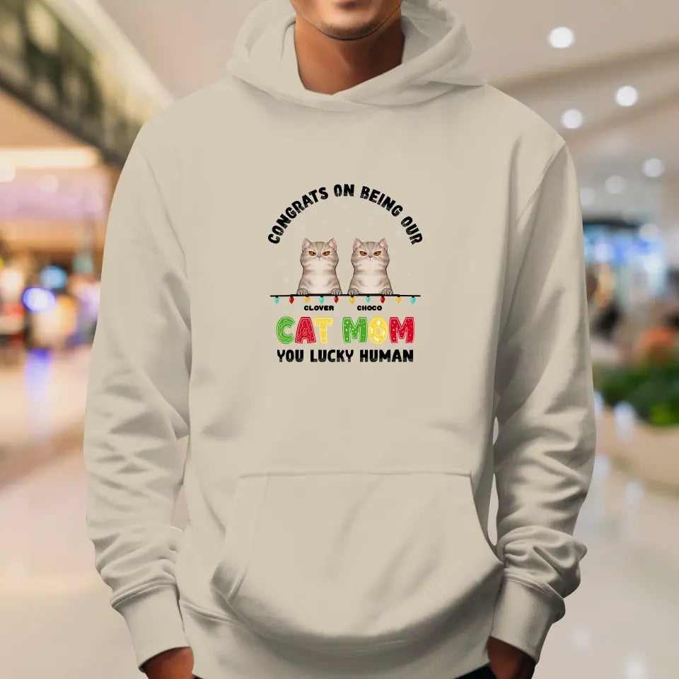 Congrats On Being My Cat Mom - Custom Name - Personalized Gifts for Cat Lovers - Unisex Sweater