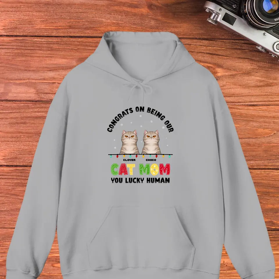 Congrats On Being My Cat Mom - Custom Name - Personalized Gifts for Cat Lovers - Unisex Sweater