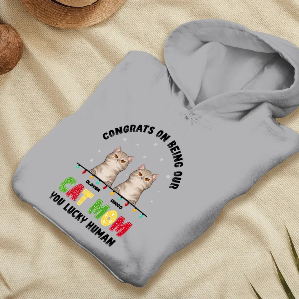 Congrats On Being My Cat Mom - Custom Name - Personalized Gifts for Cat Lovers - Unisex Sweater