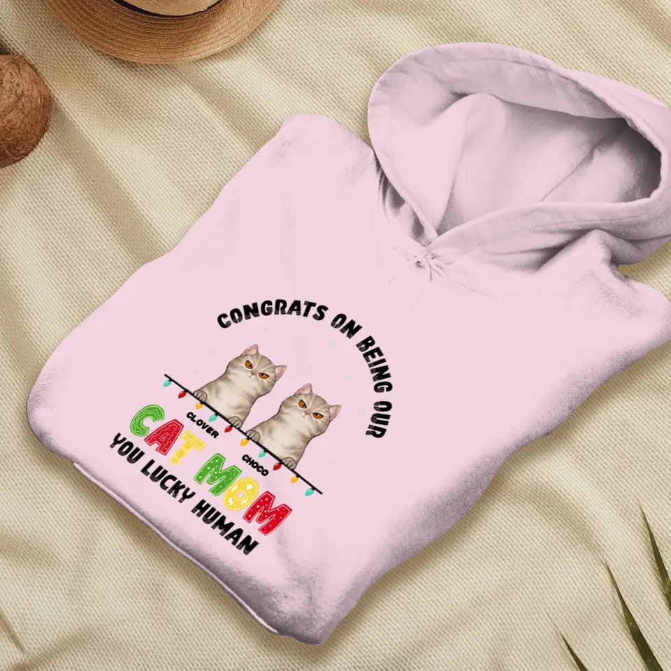 Congrats On Being My Cat Mom - Custom Name - Personalized Gifts for Cat Lovers - Unisex Sweater