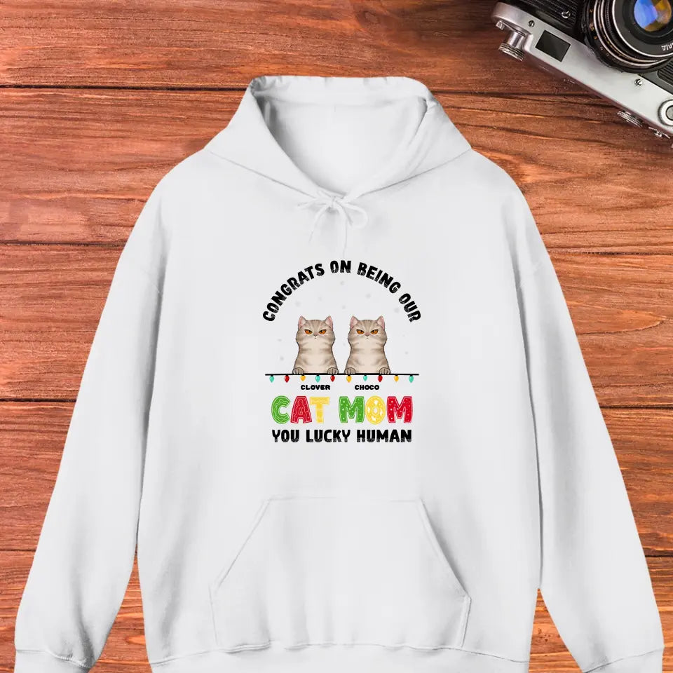 Congrats On Being My Cat Mom - Custom Name - Personalized Gifts for Cat Lovers - Unisex Sweater