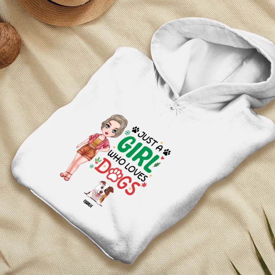 Just A Girl Who Loves Dog - Custom Name - Personalized Gifts for Dog Lovers - Sweater