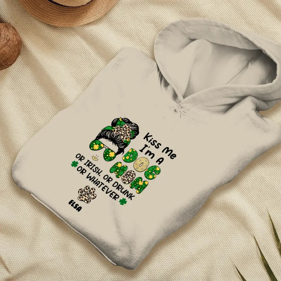 Kiss Me I'm A Dog Mom - Custom Name - Personalized Gifts For Dog Lovers - Unisex Sweater