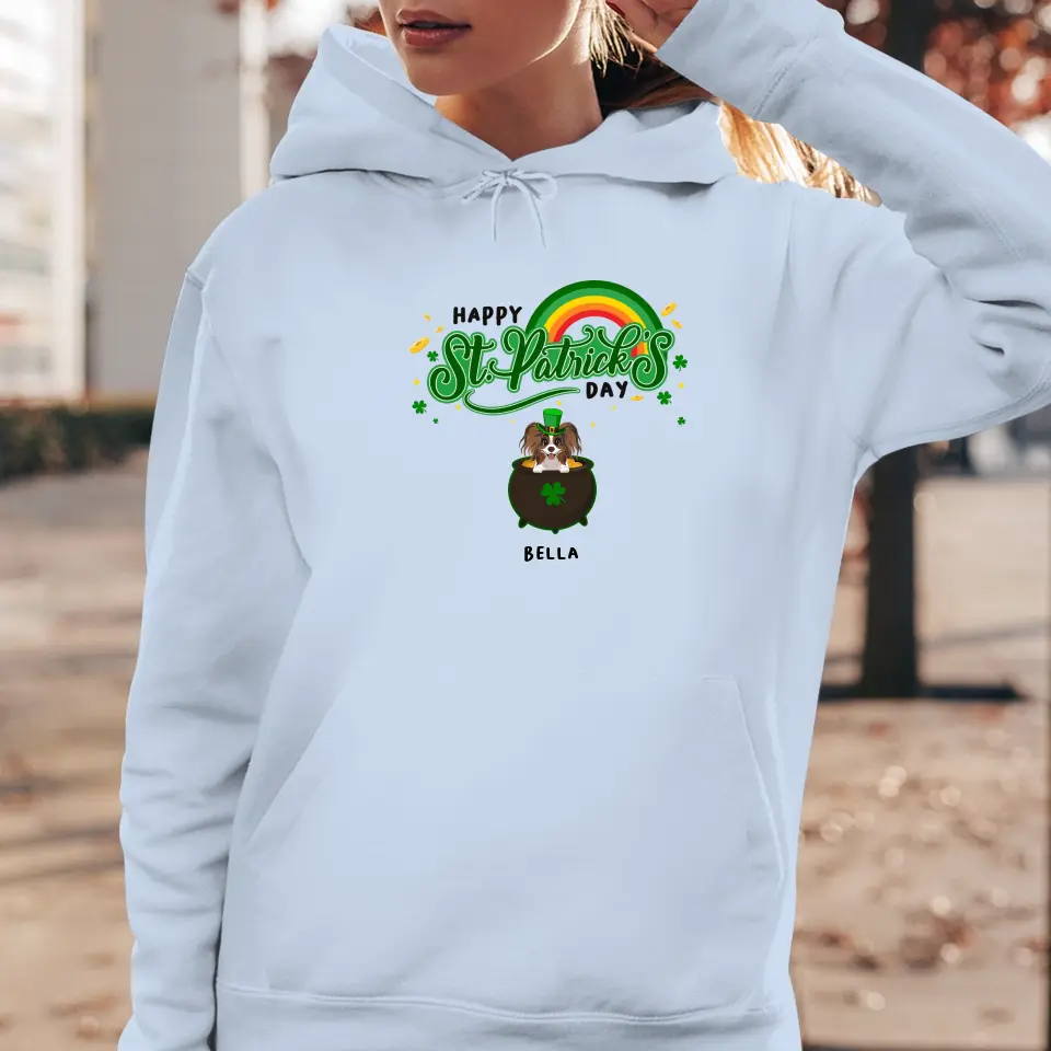 Happy St Patrick's Day - Custom Name - Personalized Gifts For Dog Lovers - Unisex Sweater