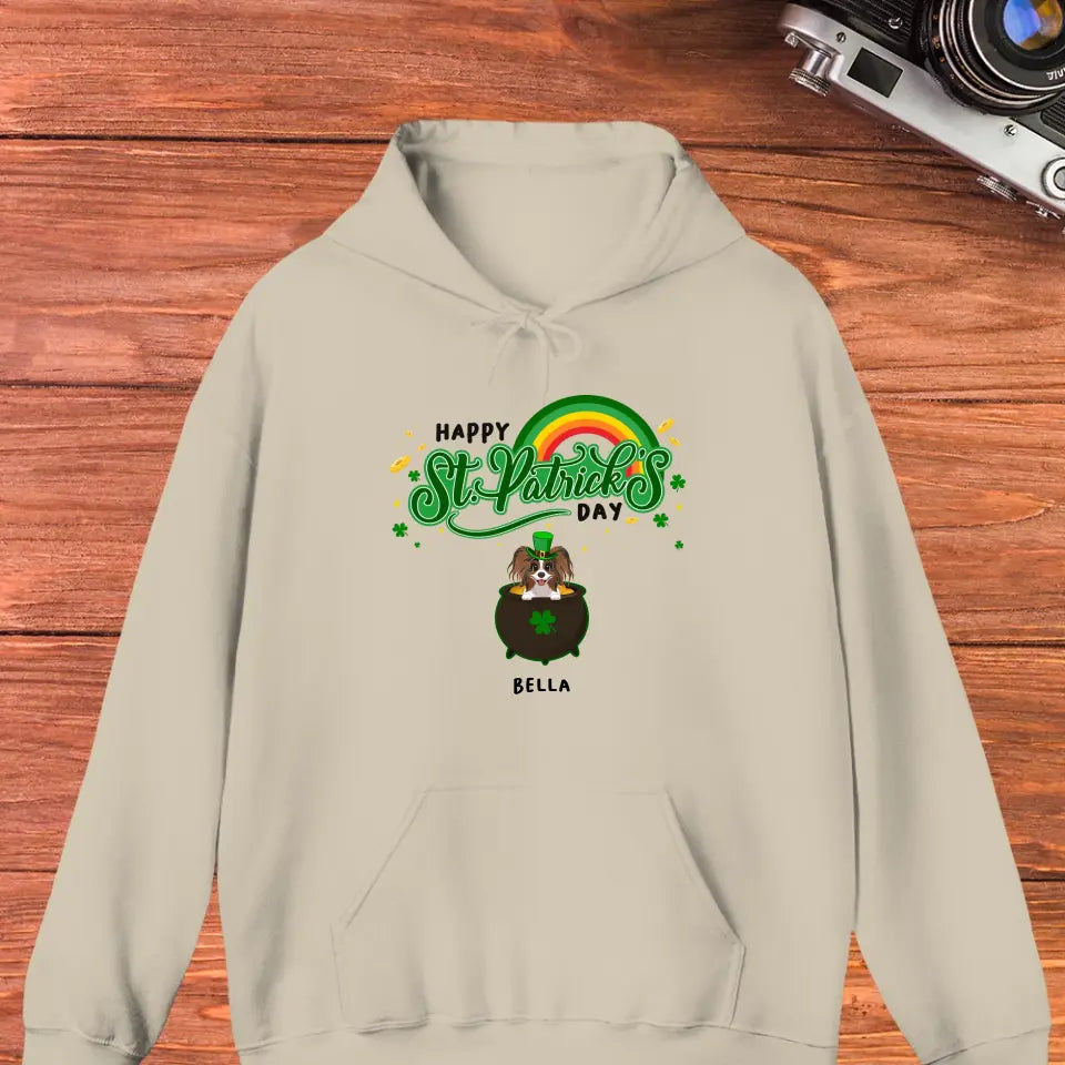 Happy St Patrick's Day - Custom Name - Personalized Gifts For Dog Lovers - Unisex Sweater