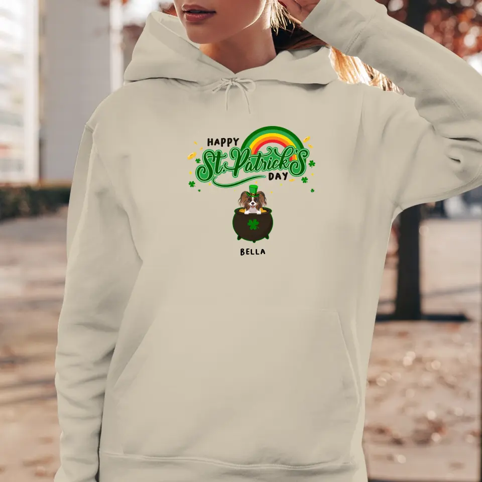 Happy St Patrick's Day - Custom Name - Personalized Gifts For Dog Lovers - Unisex Sweater