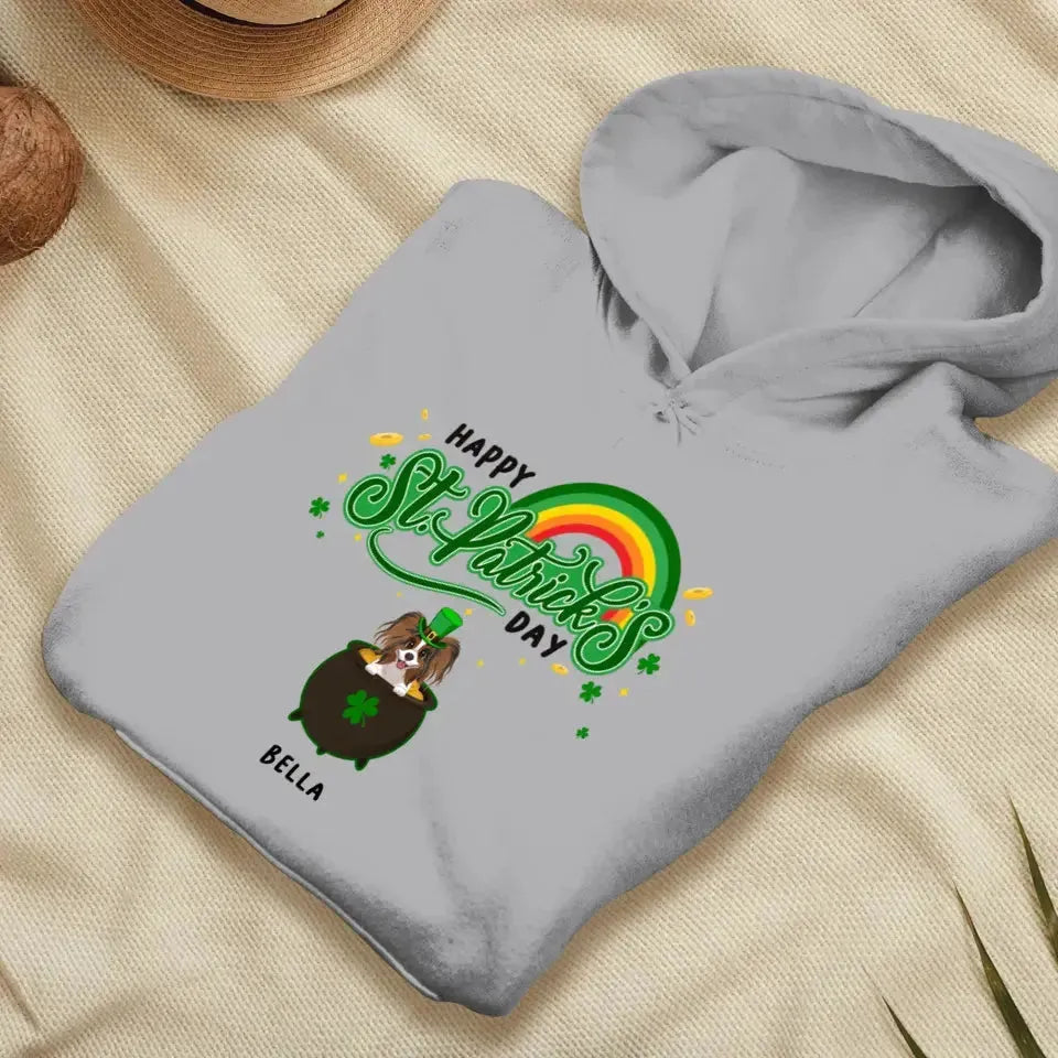 Happy St Patrick's Day - Custom Name - Personalized Gifts For Dog Lovers - Unisex Sweater