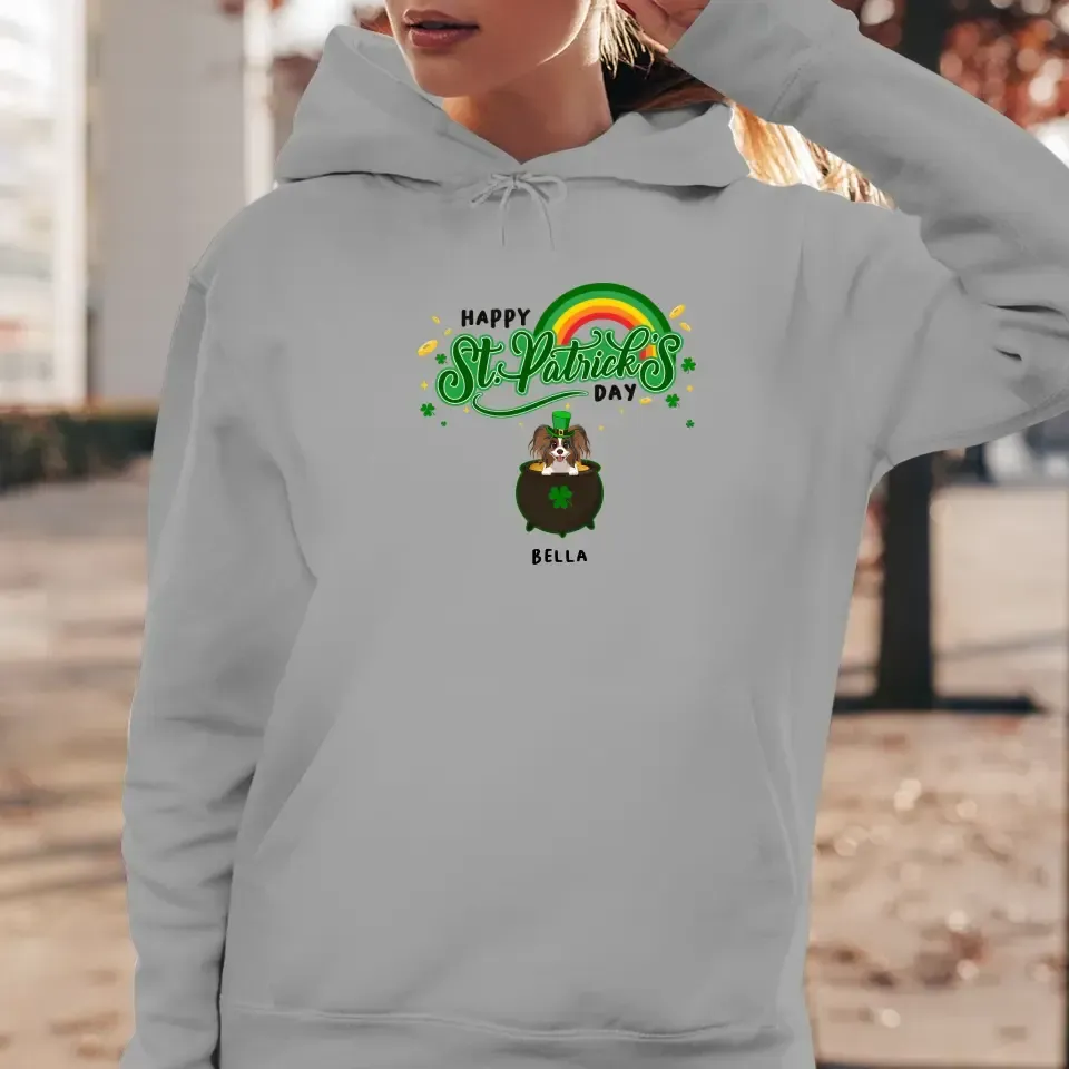 Happy St Patrick's Day - Custom Name - Personalized Gifts For Dog Lovers - Unisex Sweater