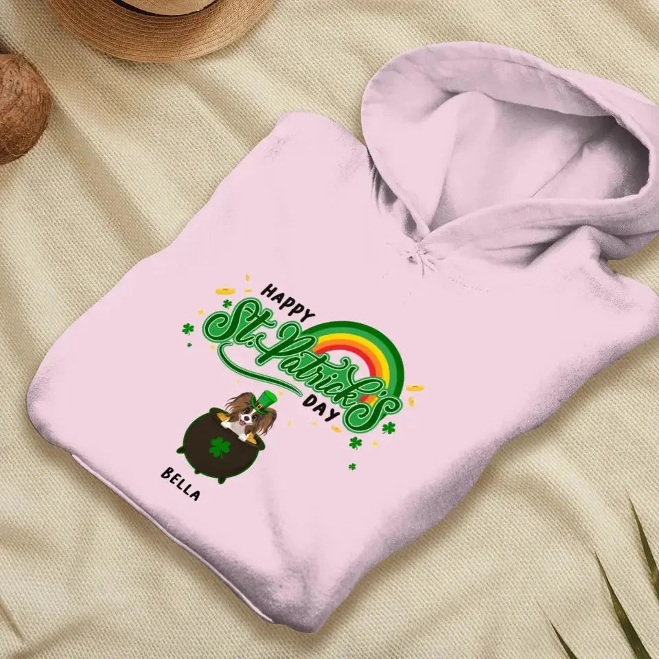 Happy St Patrick's Day - Custom Name - Personalized Gifts For Dog Lovers - Unisex Sweater