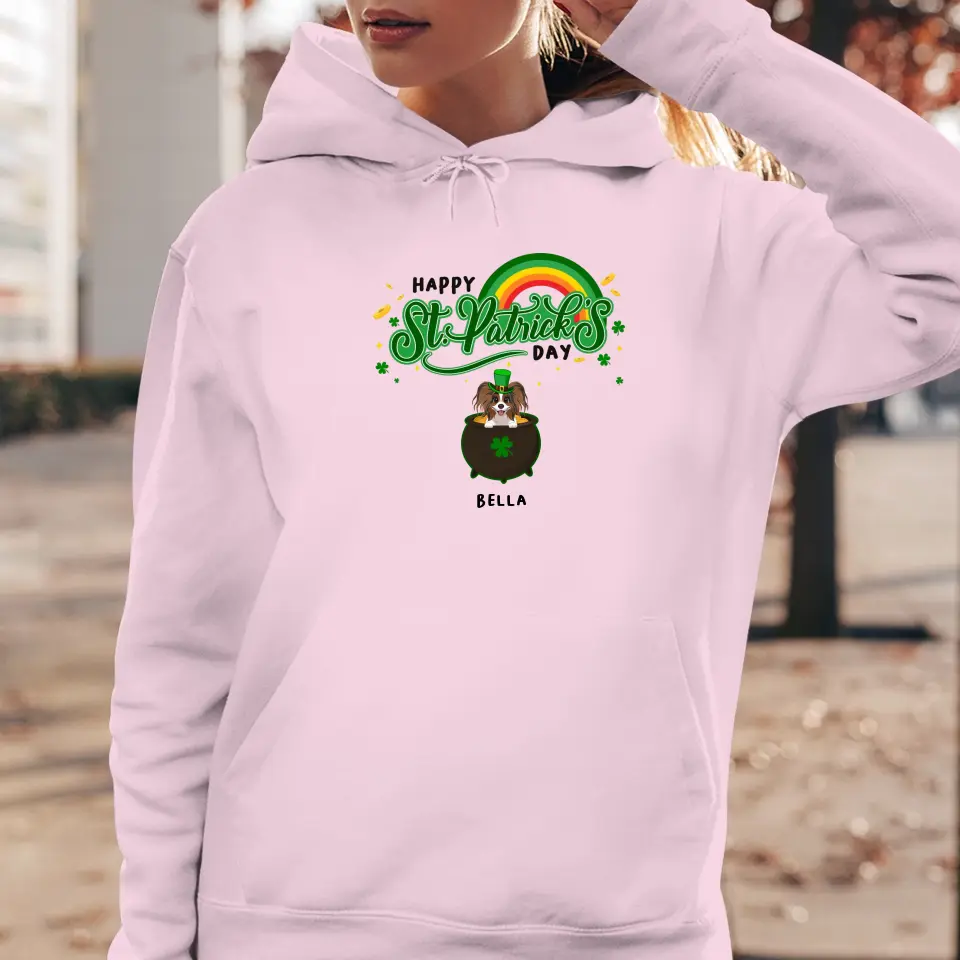 Happy St Patrick's Day - Custom Name - Personalized Gifts For Dog Lovers - Unisex Sweater