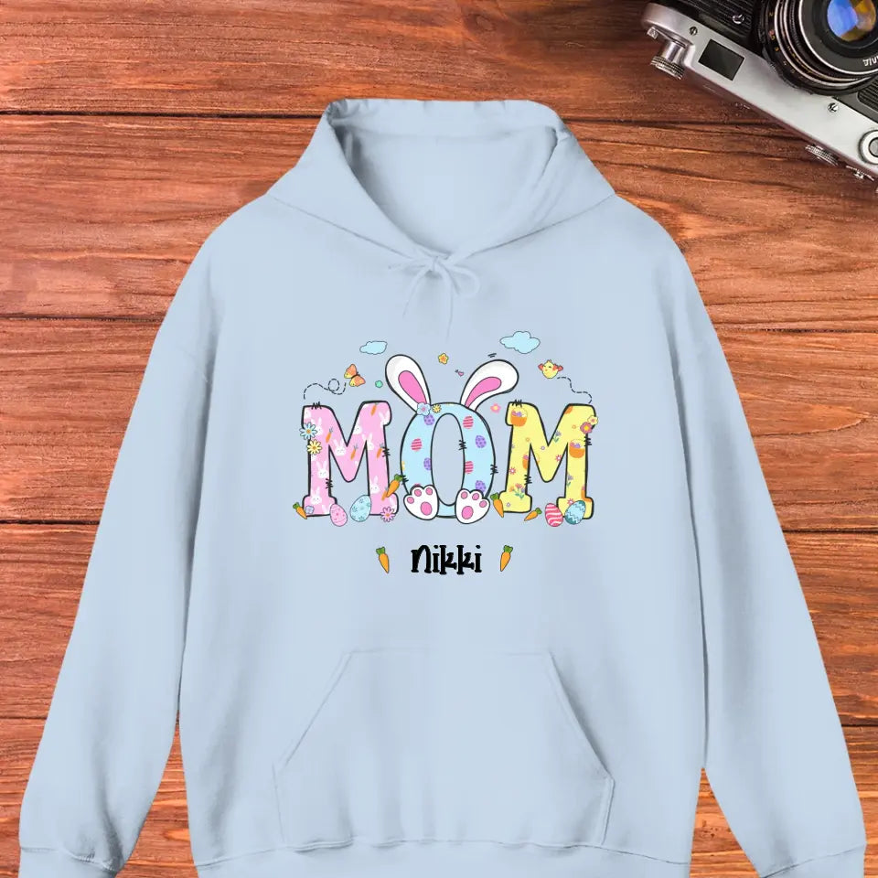 Mama Bunny Easter - Custom Name -  Personalized Gifts For Mom - T-Shirt