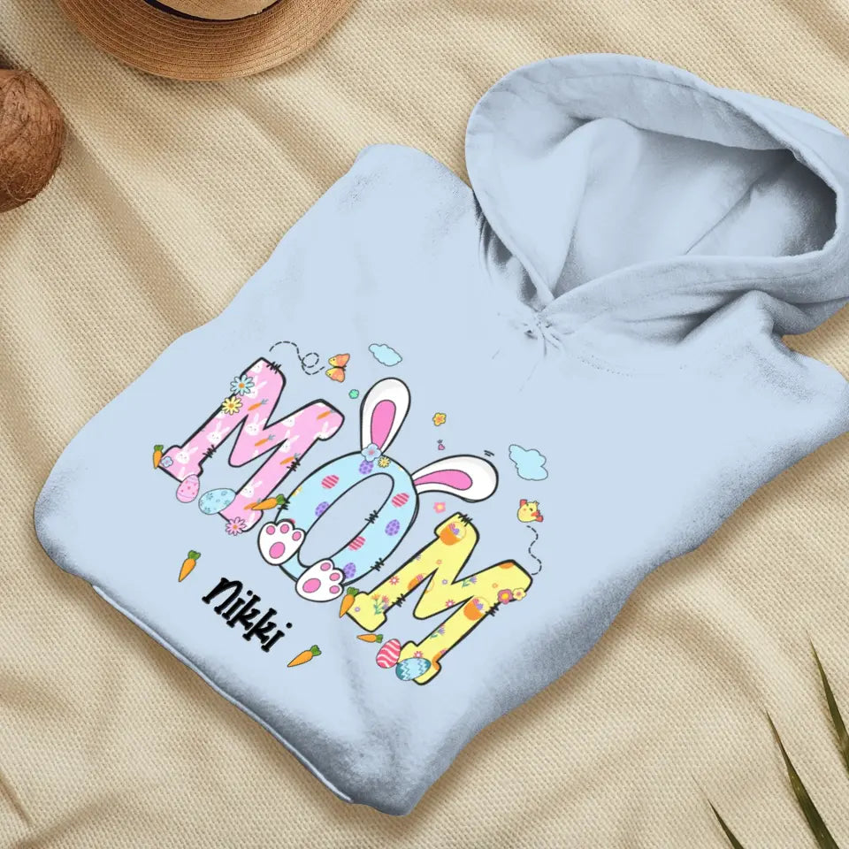 Mama Bunny Easter - Custom Name -  Personalized Gifts For Mom - T-Shirt