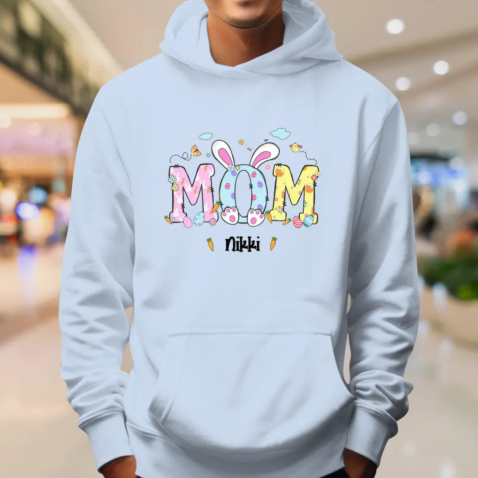 Mama Bunny Easter - Custom Name -  Personalized Gifts For Mom - T-Shirt