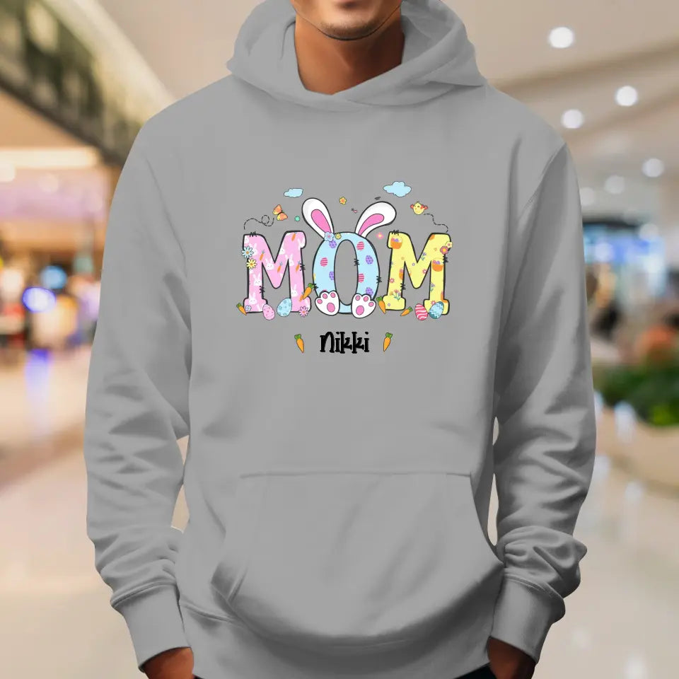 Mama Bunny Easter - Custom Name -  Personalized Gifts For Mom - T-Shirt