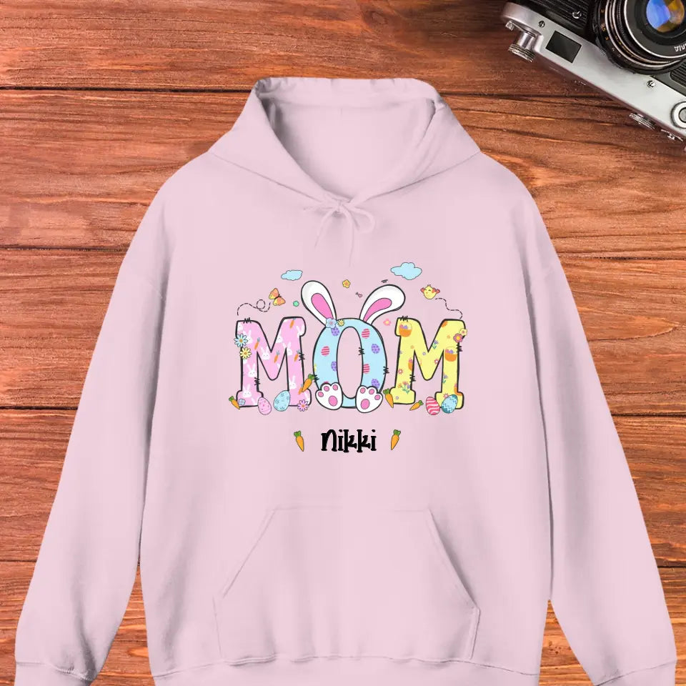 Mama Bunny Easter - Custom Name -  Personalized Gifts For Mom - T-Shirt