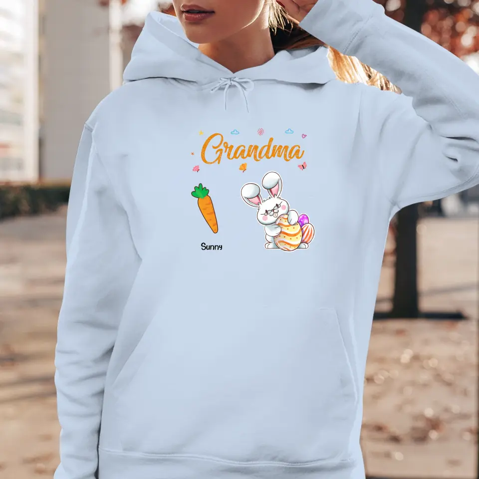 Grandparents Bunny And Carrots - Personalized Gifts For Grandparents - Unisex Hoodie