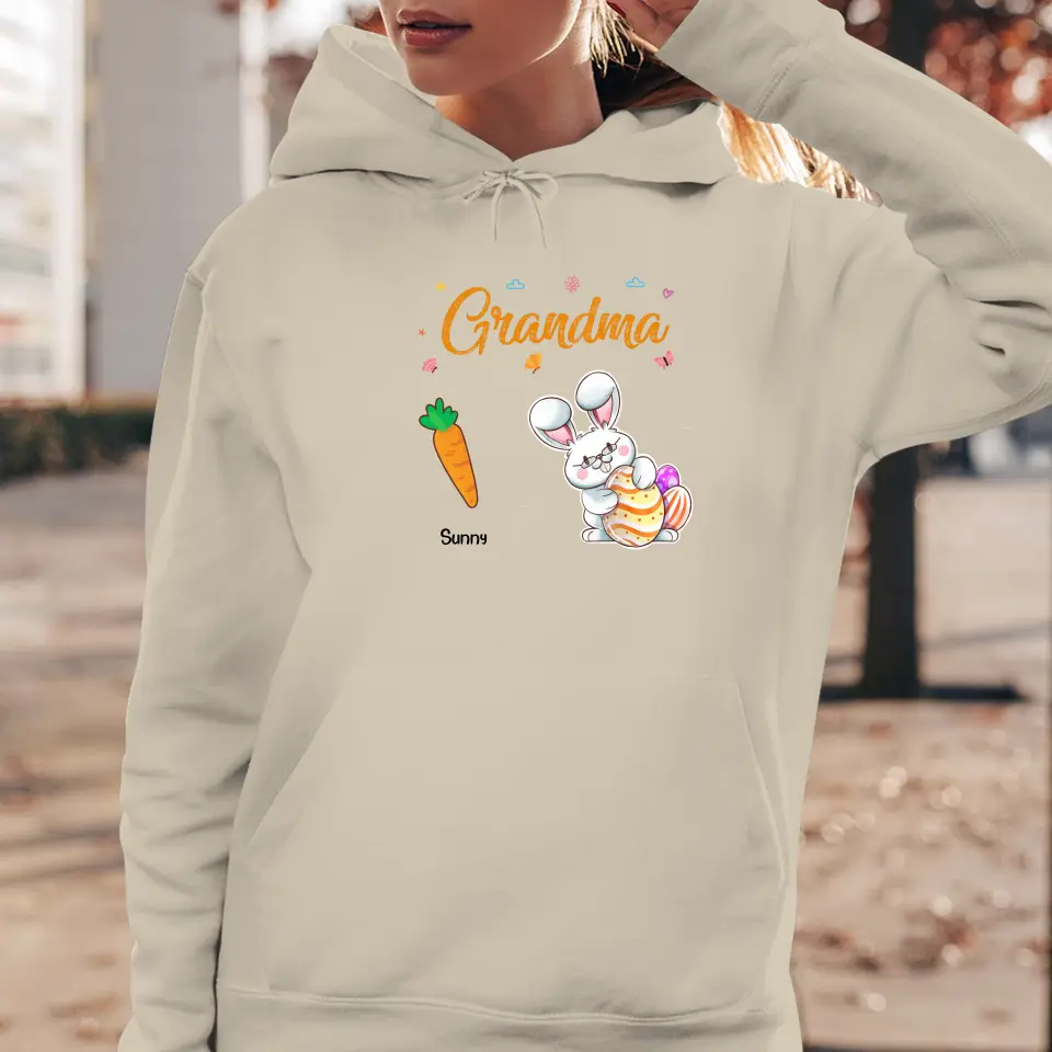 Grandparents Bunny And Carrots - Personalized Gifts For Grandparents - Unisex Hoodie