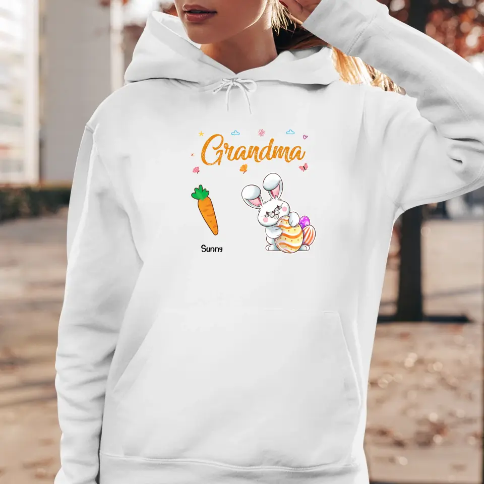 Grandparents Bunny And Carrots - Personalized Gifts For Grandparents - Unisex Hoodie