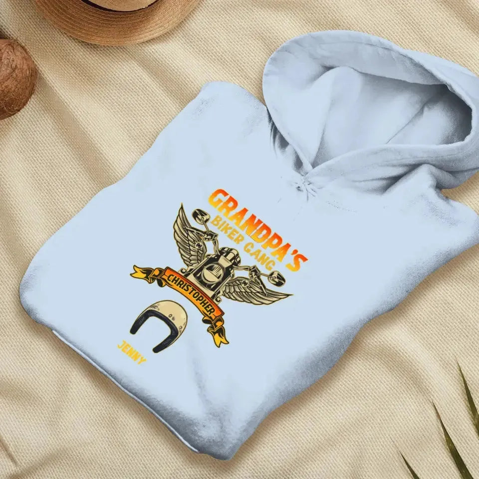 Grandpa's Biker Gang - Custom Name - Personalized Gifts For Grandpa - T-Shirt