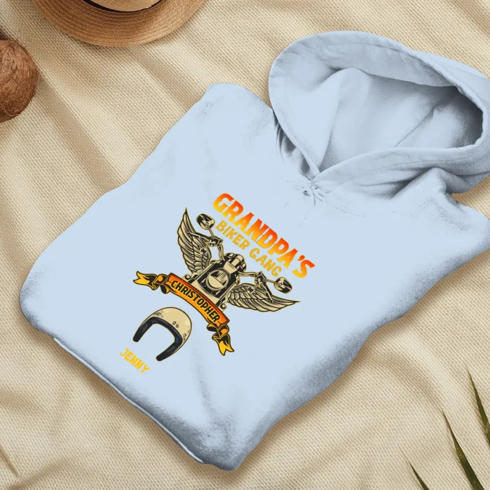 Grandpa's Biker Gang - Custom Name - Personalized Gifts For Grandpa - Hoodie