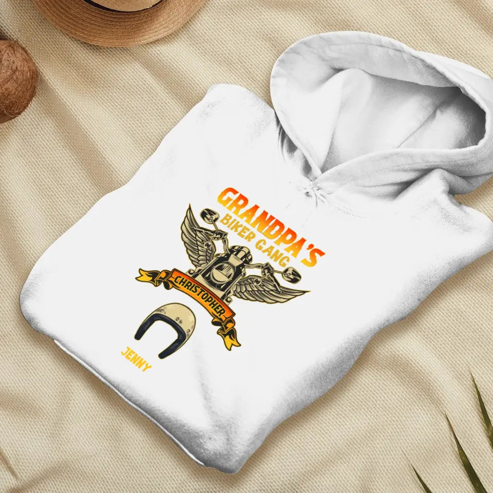 Grandpa's Biker Gang - Custom Name - Personalized Gifts For Grandpa - Hoodie