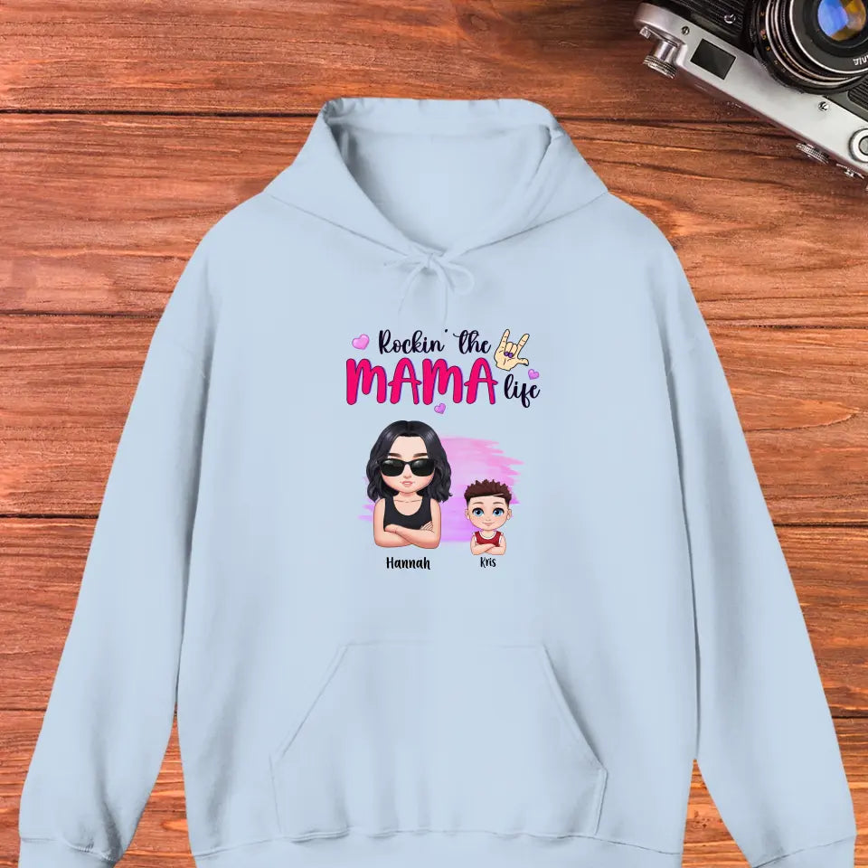 Rockin' The Mama Life - Custom Name - Personalized Gifts For Mom - T-Shirt