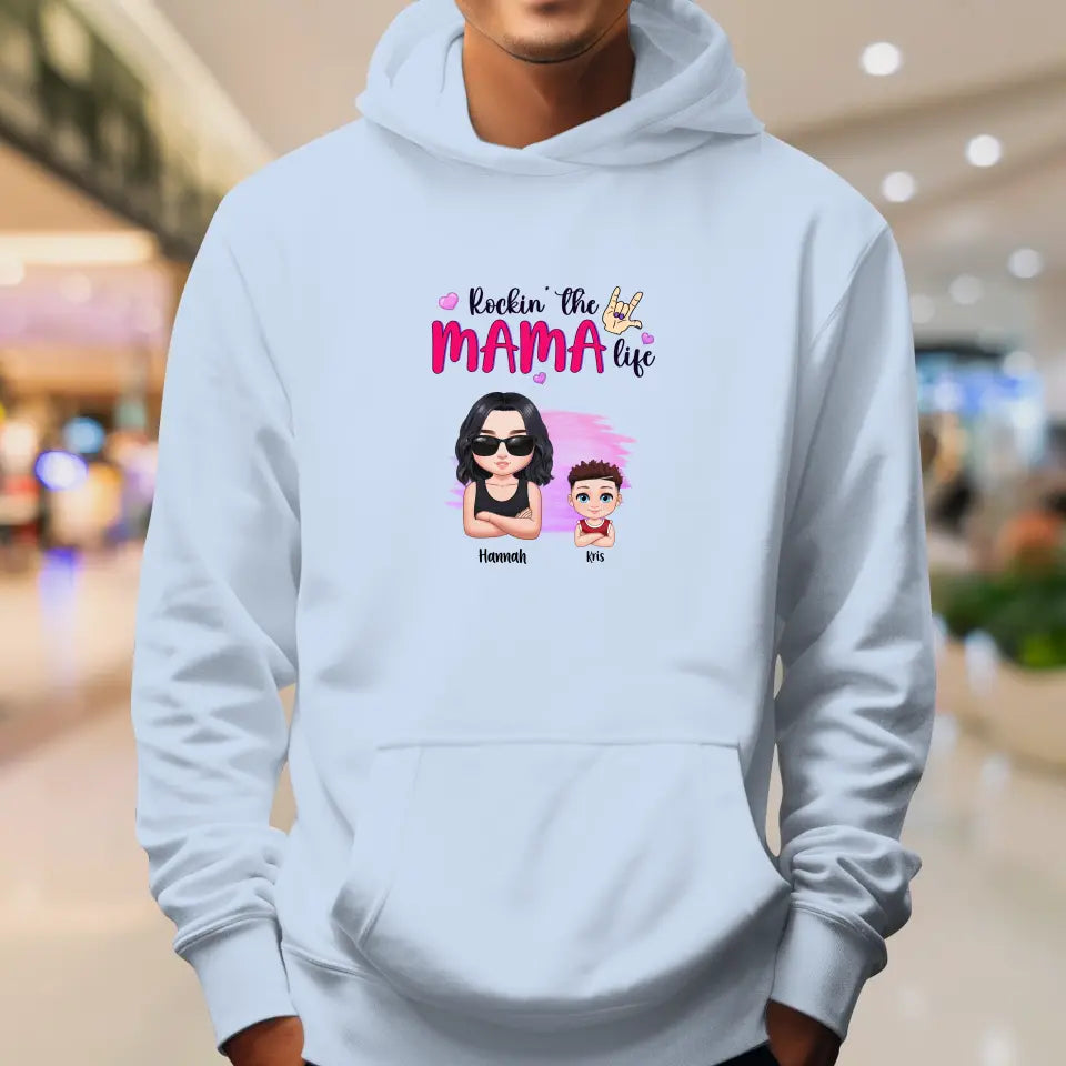 Rockin' The Mama Life - Custom Name - Personalized Gifts For Mom - T-Shirt