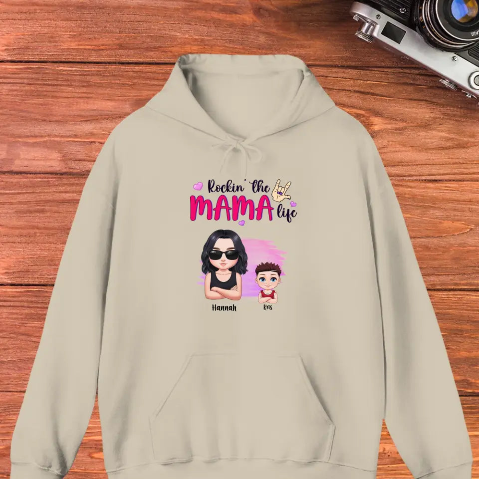 Rockin' The Mama Life - Custom Name - Personalized Gifts For Mom - T-Shirt