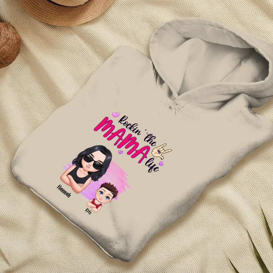 Rockin' The Mama Life - Custom Name - Personalized Gifts For Mom - T-Shirt