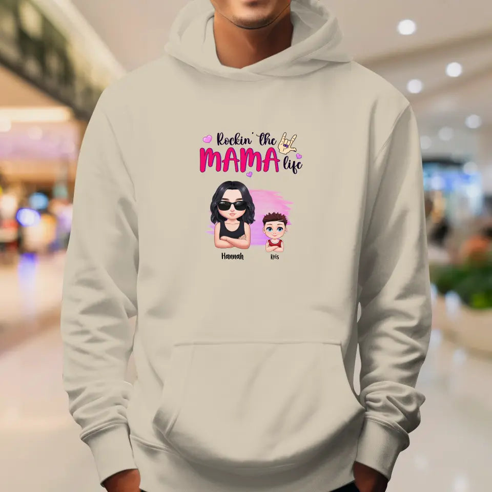 Rockin' The Mama Life - Custom Name - Personalized Gifts For Mom - T-Shirt