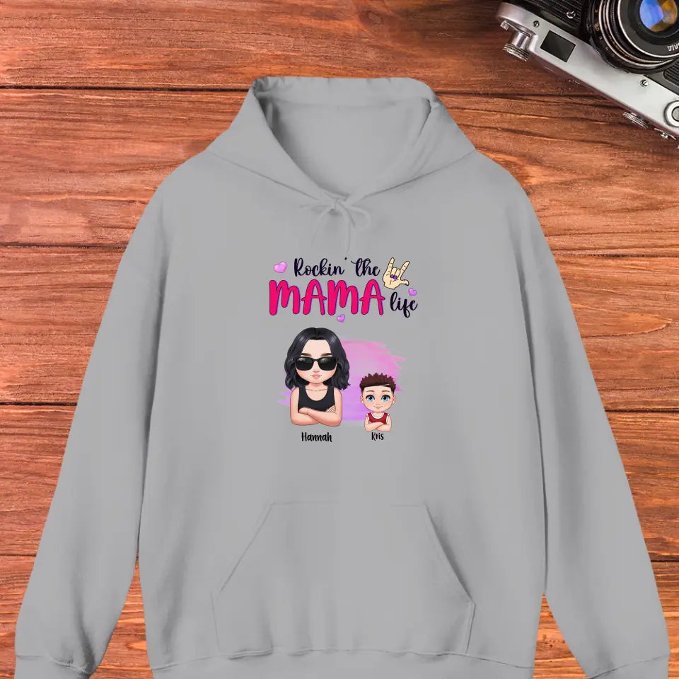 Rockin' The Mama Life - Custom Name - Personalized Gifts For Mom - T-Shirt