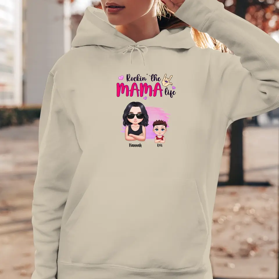 Rockin' The Mama Life - Custom Name - Personalized Gifts For Mom - Sweater
