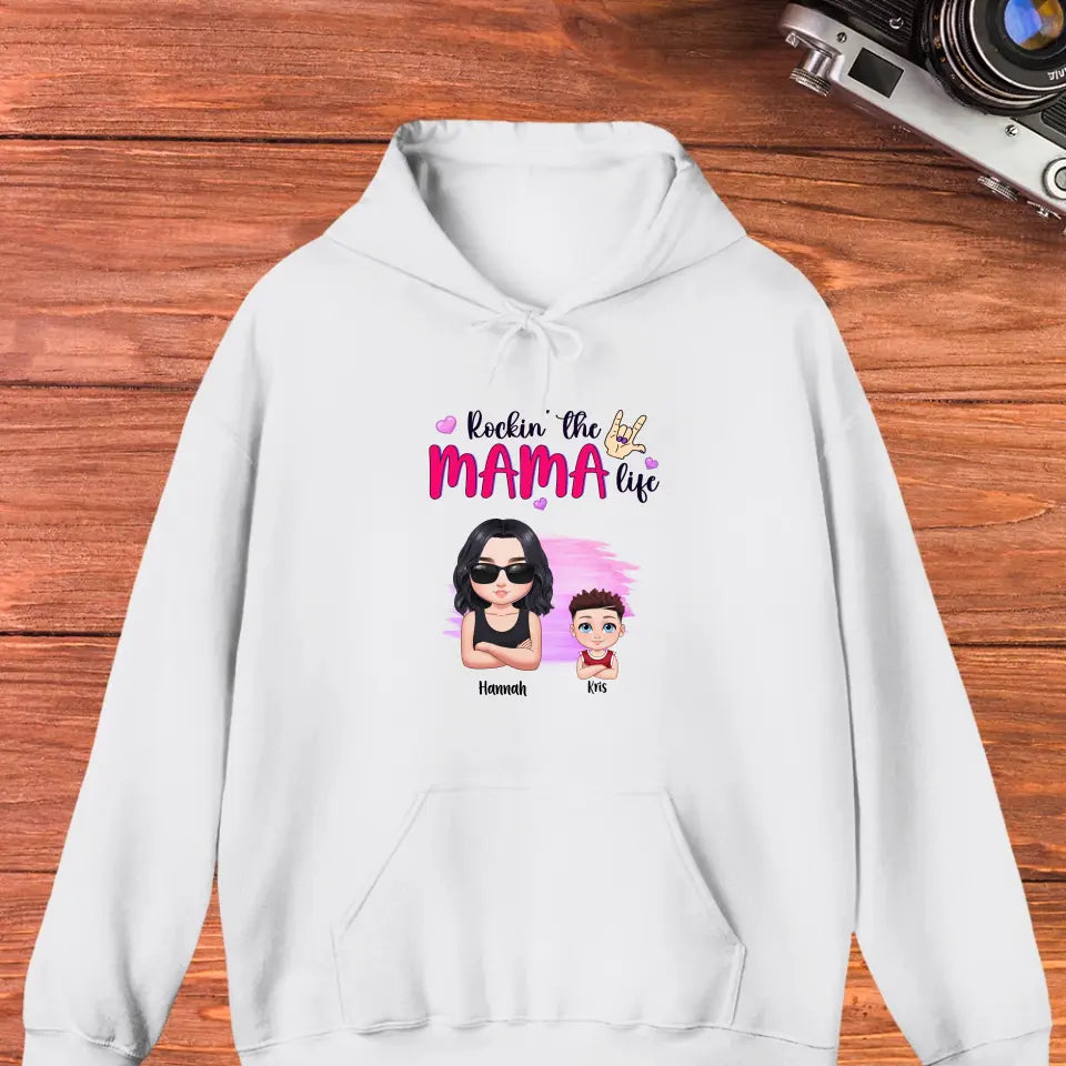 Rockin' The Mama Life - Custom Name - Personalized Gifts For Mom - T-Shirt