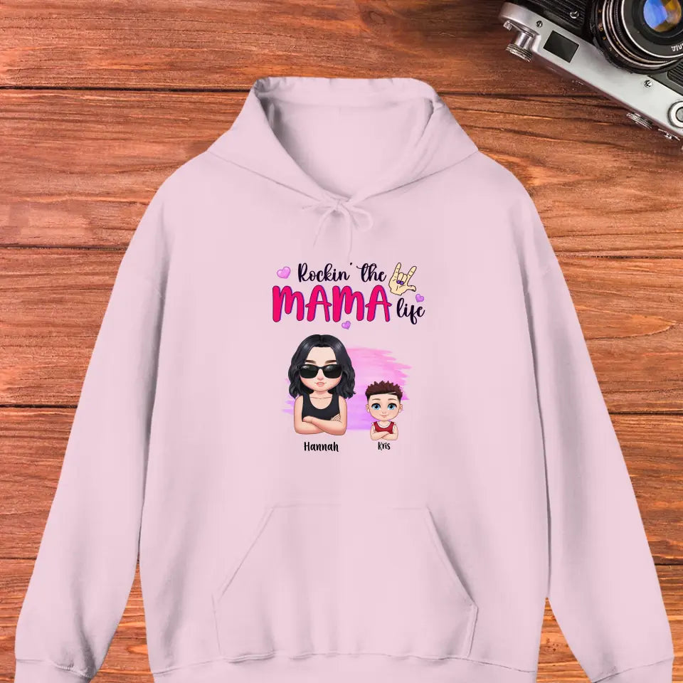 Rockin' The Mama Life - Custom Name - Personalized Gifts For Mom - Sweater