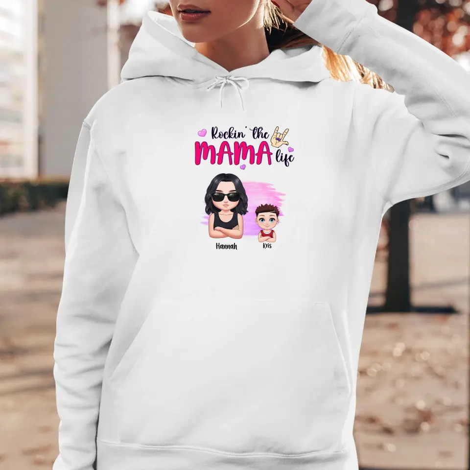 Rockin' The Mama Life - Custom Name - Personalized Gifts For Mom - Sweater